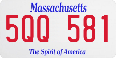 MA license plate 5QQ581