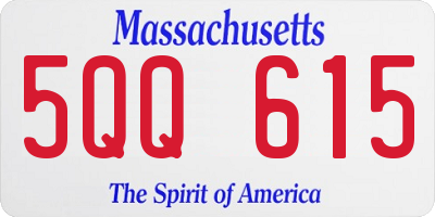 MA license plate 5QQ615