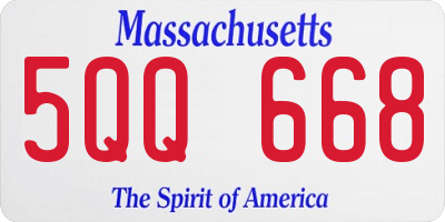 MA license plate 5QQ668