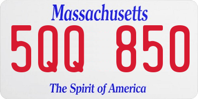 MA license plate 5QQ850