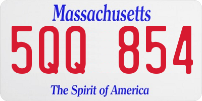 MA license plate 5QQ854