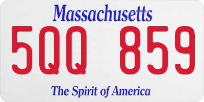 MA license plate 5QQ859
