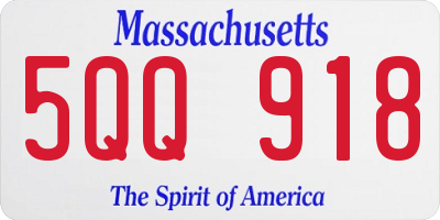 MA license plate 5QQ918