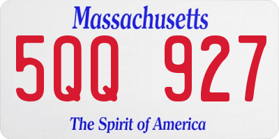 MA license plate 5QQ927