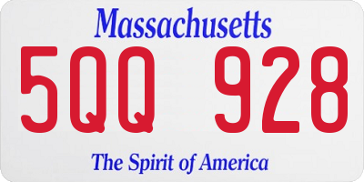 MA license plate 5QQ928