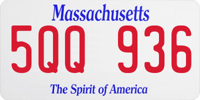 MA license plate 5QQ936