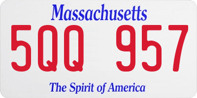 MA license plate 5QQ957