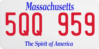MA license plate 5QQ959