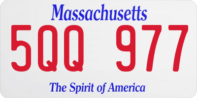 MA license plate 5QQ977