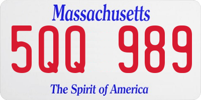 MA license plate 5QQ989