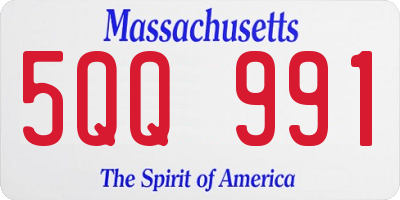 MA license plate 5QQ991