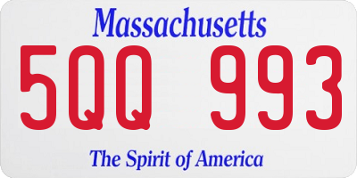 MA license plate 5QQ993