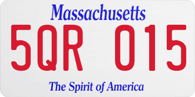 MA license plate 5QR015