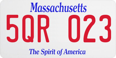 MA license plate 5QR023