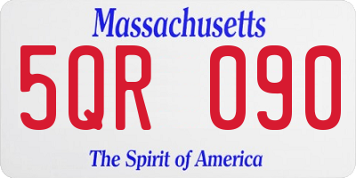 MA license plate 5QR090