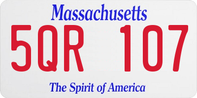 MA license plate 5QR107