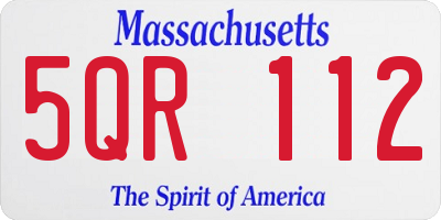 MA license plate 5QR112