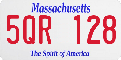 MA license plate 5QR128