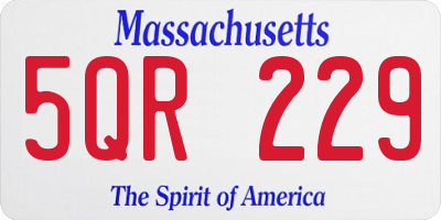 MA license plate 5QR229