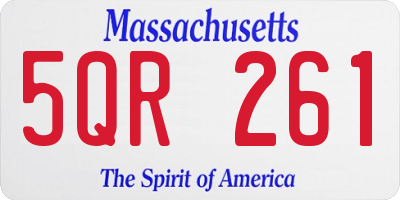 MA license plate 5QR261