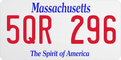 MA license plate 5QR296