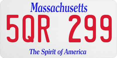 MA license plate 5QR299