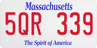 MA license plate 5QR339