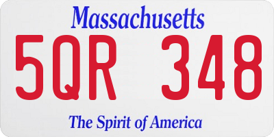 MA license plate 5QR348