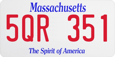 MA license plate 5QR351