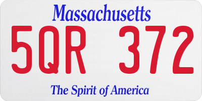 MA license plate 5QR372