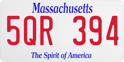 MA license plate 5QR394