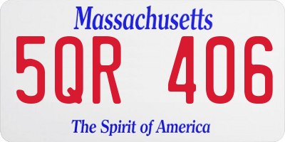 MA license plate 5QR406