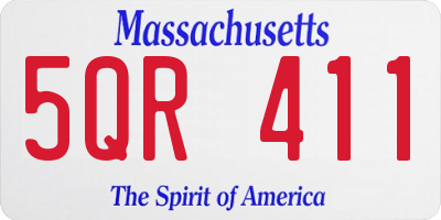 MA license plate 5QR411