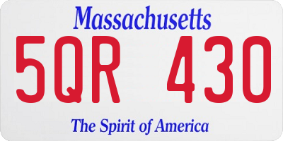 MA license plate 5QR430