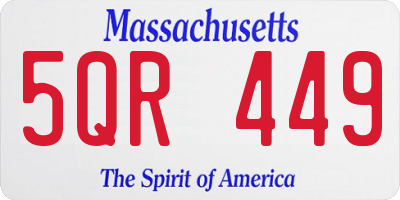 MA license plate 5QR449