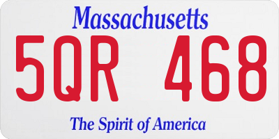 MA license plate 5QR468
