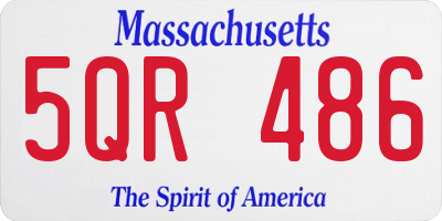 MA license plate 5QR486