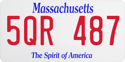 MA license plate 5QR487