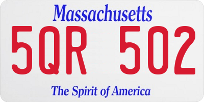 MA license plate 5QR502