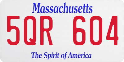 MA license plate 5QR604