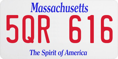 MA license plate 5QR616