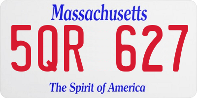 MA license plate 5QR627