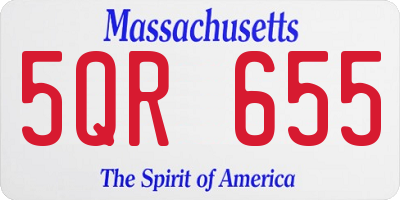 MA license plate 5QR655