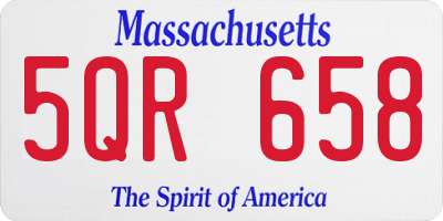 MA license plate 5QR658