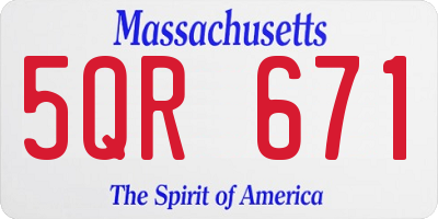 MA license plate 5QR671