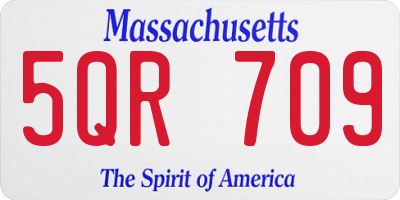 MA license plate 5QR709