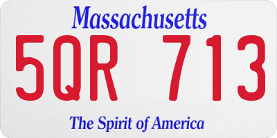 MA license plate 5QR713