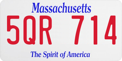 MA license plate 5QR714