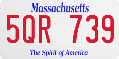 MA license plate 5QR739