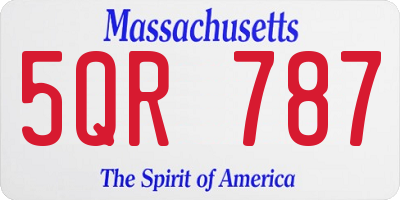 MA license plate 5QR787